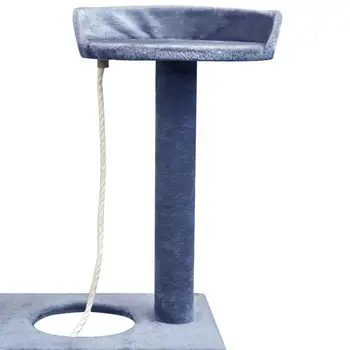 

Cat Tree with Sisal Scratching Posts 150cm Dark Blue Cat Scratches Multi-level Play Center Fully Functional High-rise Platform