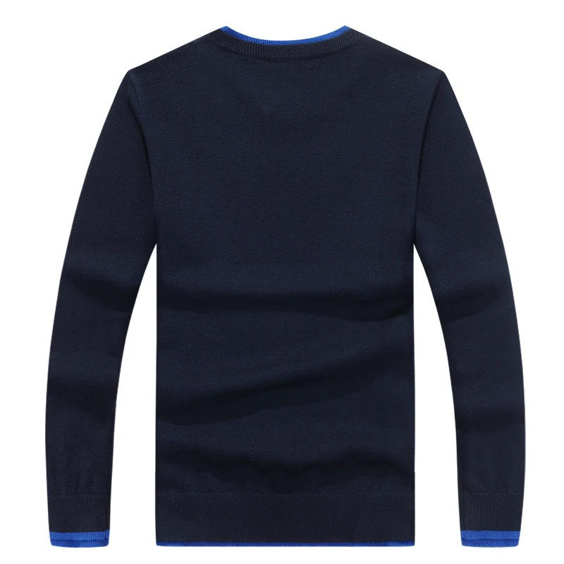 Mu Yuan Yang мужской двухцветный вязаный свитер с круглым вырезом модный тонкий теплый свитер красиво вышитая мужская одежда
