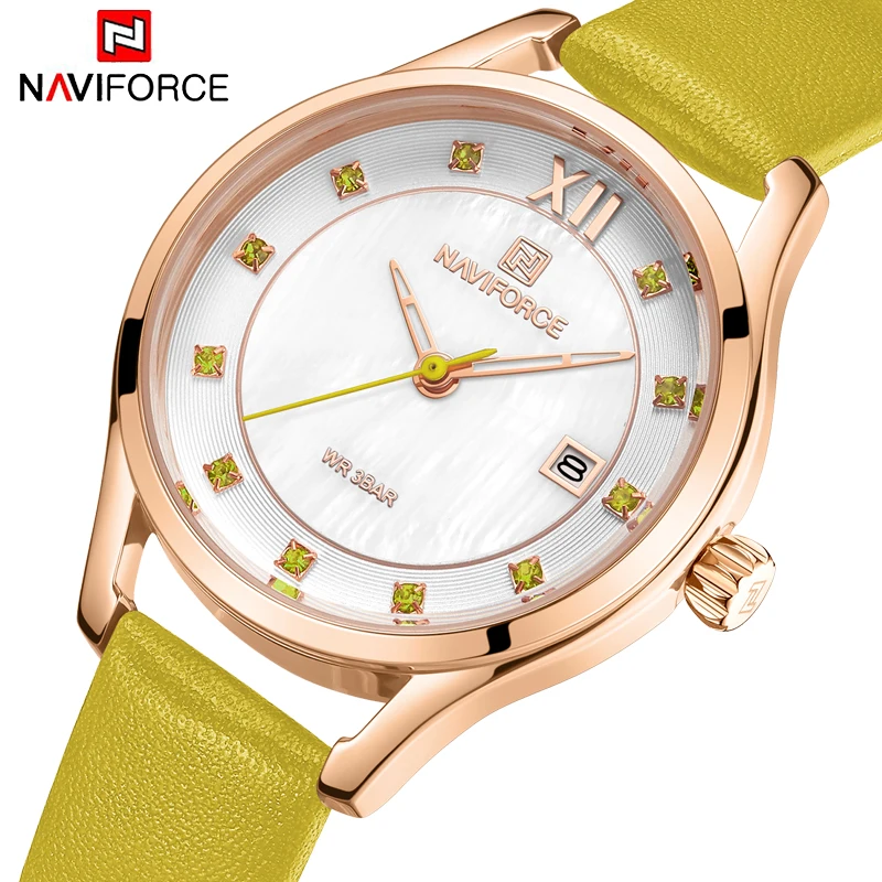 

NAVIFORCE New Stylish Women Watches Top Brand Luxury Stainless Steel Strap Quartz Wristwatch For Woman Bracelet Watch 2019 Gift