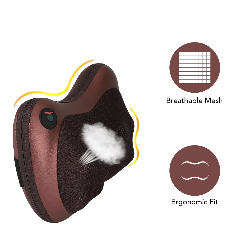 Массажная подушка, Электрический вибратор для шеи, плечо, инфракрасное Отопление, разминание шиацу, магнитная терапия, расслабляющая тело, Автомобильная подушка