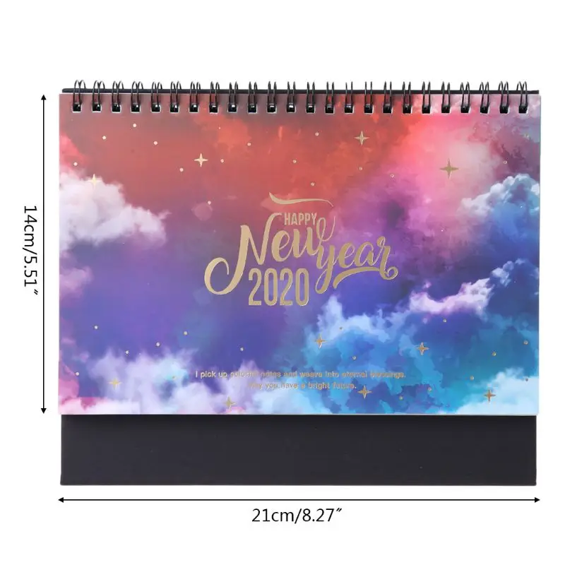 2020 Dreamy красочный устанавливаемый на стол рулонная бумага календарь с заметками ежедневный планировщик таблицы годовой Органайзер W91A