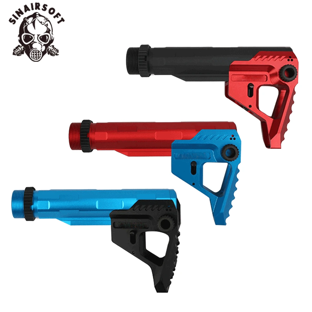 High Quality SI Style Lightweight Aluminium Stock Adapter Black Barrel Pipe for AEG M4 M16 Hunting Paintball Accessories