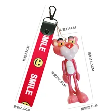 Южная милый мультфильм, Корея розовая подвеска "Пантера" брелоки для пар мужчин и женщин Сумочка Подвеска Розовая пантера маленькие подарки оптом