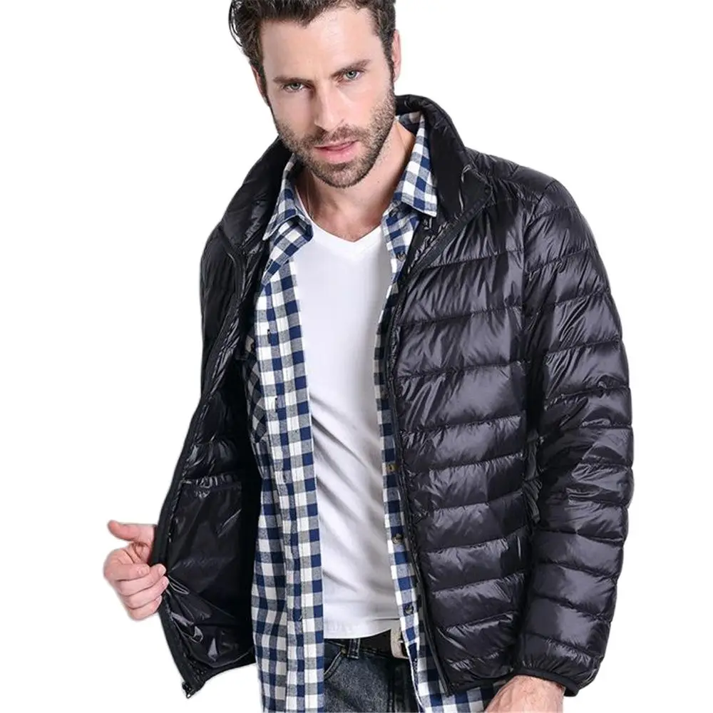 

Winter Autumn Men Ultralight Jacket White Duck Down Coat Puffer Jackets Winter Male Casual Down Outerwear Coats Warm Parka 5xl