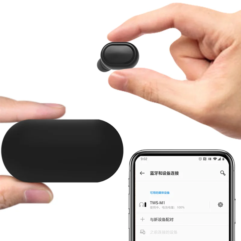 M1 Bluetooth Headsets VS Redmi Airdots Wireless Earbuds 5 0 TWS Earphone Noise Cancelling Mic for iPhone Xiaomi Huawei Samsung