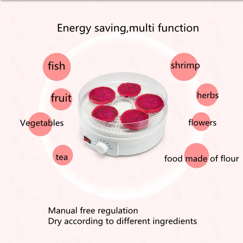Household Fruit Food Dryer Vegetable Fruit Dryer Food Dehydrator Multifunctional Kitchen Dehydrator pet Snack dryer 5