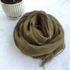 Écharpe en lin de couleur unie pour femmes, turban hijab