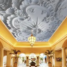 3D потолок настроить обои для стен 3d гипсокартон тиснением Европейский узор потолочные обои