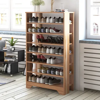 

LK607 Large Capacity Multi-layer Storage Cabinet Multifunctional Dustproof Shoes Shelf Thicken Wooden Shoes Rack