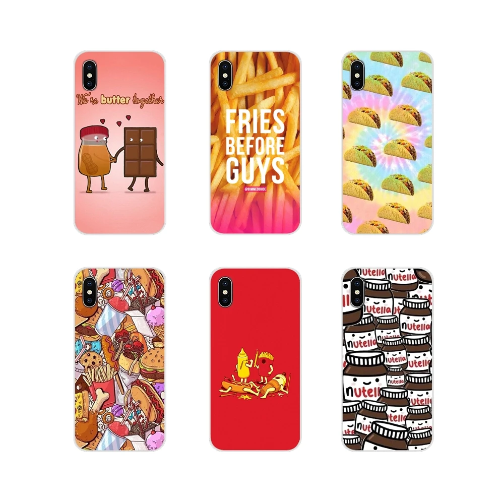 Для Apple iPhone X XR XS MAX 4 4S 5 5S 5C SE 6 6S 7 8 Plus ipod touch Смешные аксессуары для еды чехлы