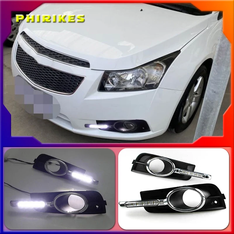 For Chevrolet Cruze 2009-2014 DRL Fog Lamp with Turn Signal Dimmed Light LED Daytime Running |