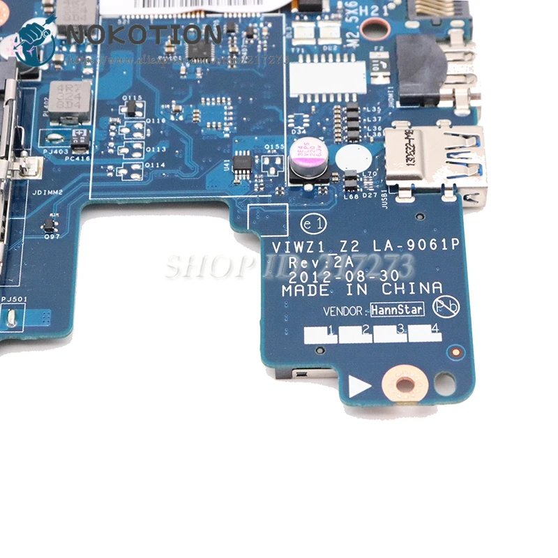 NOKOTION VIWZ1 Z2 LA-9061P Rev 2A основная плата для lenovo Ideapad Z400 Материнская плата ноутбука FRU 04W4140 HM76 DDR3