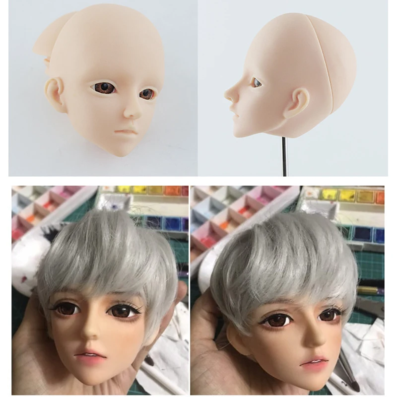 60 см 1/3 Bjd кукла голова мужчины макияж 4D глаза коричневый/синий куклы натуральная