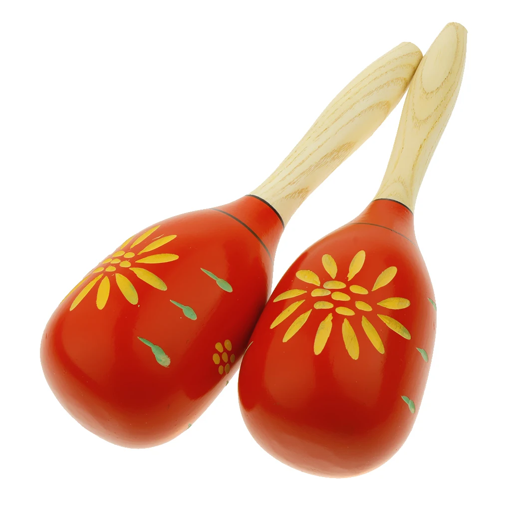 Wooden Maracas Rattles Hammer Party Favor Children Kids Toddlers Music Toy