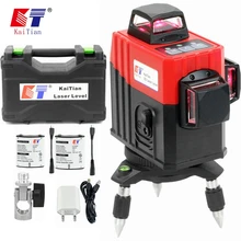 Kaitian nível laser 3d 360 nivel rotativa, laser 12 linhas lazer nível de autonivelamento horizontal vertical, ferramentas de construção