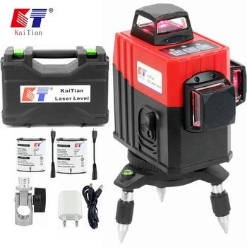 

KaiTian 3D Laser Level 360 Rotary Nivel Laser 12 Lines Lazer Level Self Leveling Horizontal Vertical Building Construction Tools