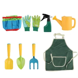 Herramientas de jardín para niños, pala de jardín, conjunto de herramientas de jardinería, pala para flores, bolsa de herramientas de playa, 8 piezas