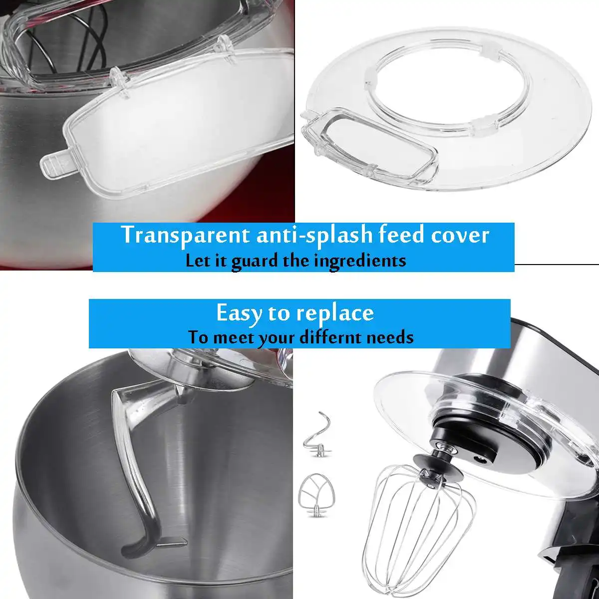 10L 2000WStand MixerStainless Steel Kneading MachineElectric Food Mixer with Blender 2 Hook And Wire Whip 6 Speed Food Mixer