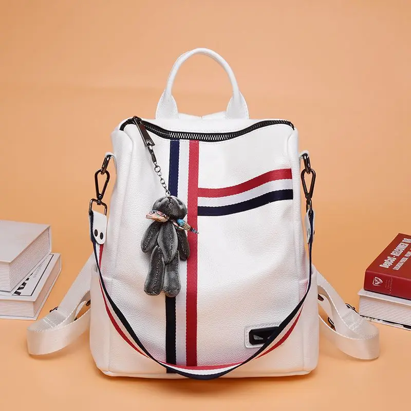 Leather backpack women's new leather backpack Japan South Korea leisure travel women's bag college wind bag trend leisure bag