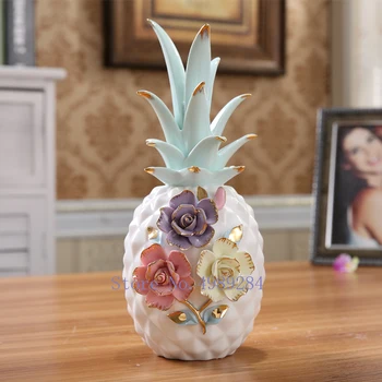 

CREATIVE CERAMICS PINEAPPLE DECORATIVE ORNAMENTS GOLD EMBOSS MODERN HOME DECORATION LIVING ROOM CRAFTS ORNAMENTS ACCESSORIES