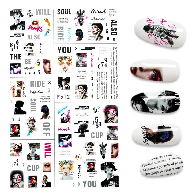 3D Nail Stickers Leaves Butterfly Panda Love Heart Design Stickers For Nails Manicure Foil Nail Art Decor pegatinas para uñas A140282