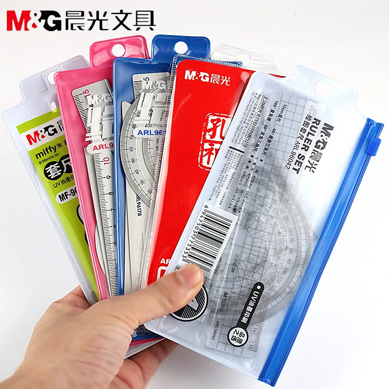 

4pcs/set Student set ruler Examination sets Triangle Protractor Aluminum Ruler Set of 4 metal ruler set Drawing Measurement