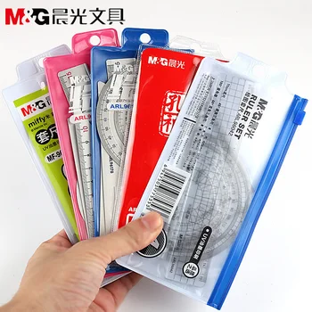 

4pcs/set Student set ruler Examination sets Triangle Protractor Aluminum Ruler Set of 4 metal ruler set Drawing Measurement