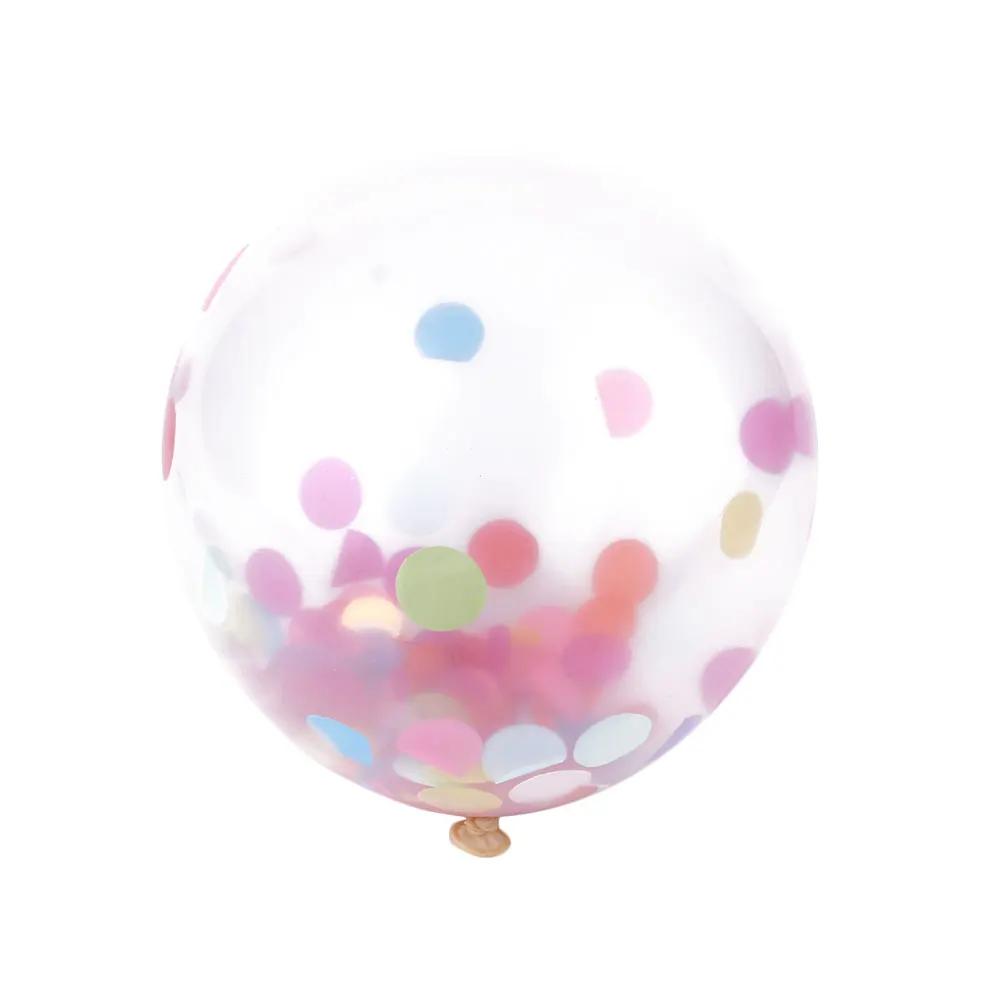 SOLEDI Latex Transparent Confetti Ornament Wedding Birthday Glittery Balloons Decor Party Supply 12'' Colorful