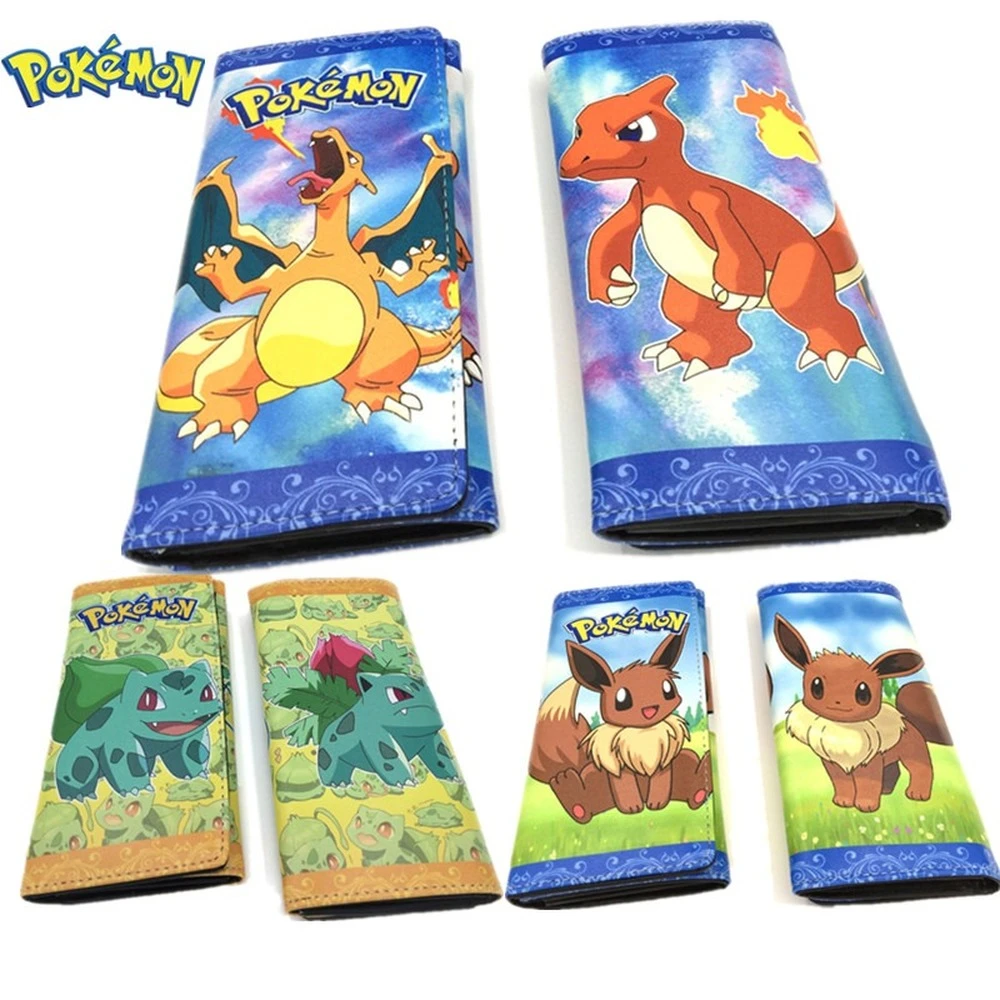 Pokemon Button Wallet Fire-breathing Dragon Pikachu Eevee Squirtle  Charizard Poliwag Gyardos Clefairya Large-capacity Card Toys - Game  Collection Cards - AliExpress