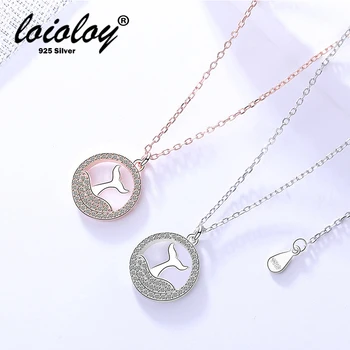 

joyas de plata 925 Mermaid whale fish tail 925 sterling silver necklace women