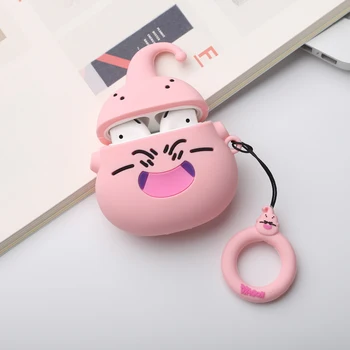 

Cartoon Dragon Ball Majin Buu Bluetooth Headphone Case Wireless Charging Box Soft Silicone Cover for AirPods Earphone Ring Strap