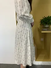 Women Dress Belt Puff-Sleeve Spring Flower-Printed Floral Maxi Simplee Vestidos Female