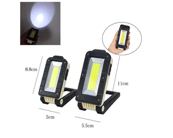 

Multifunctional COB Work Light USB Rechargeable LED Flashlight 180 Degree Adjustable Portable Bottom Magnet Design Camping Light