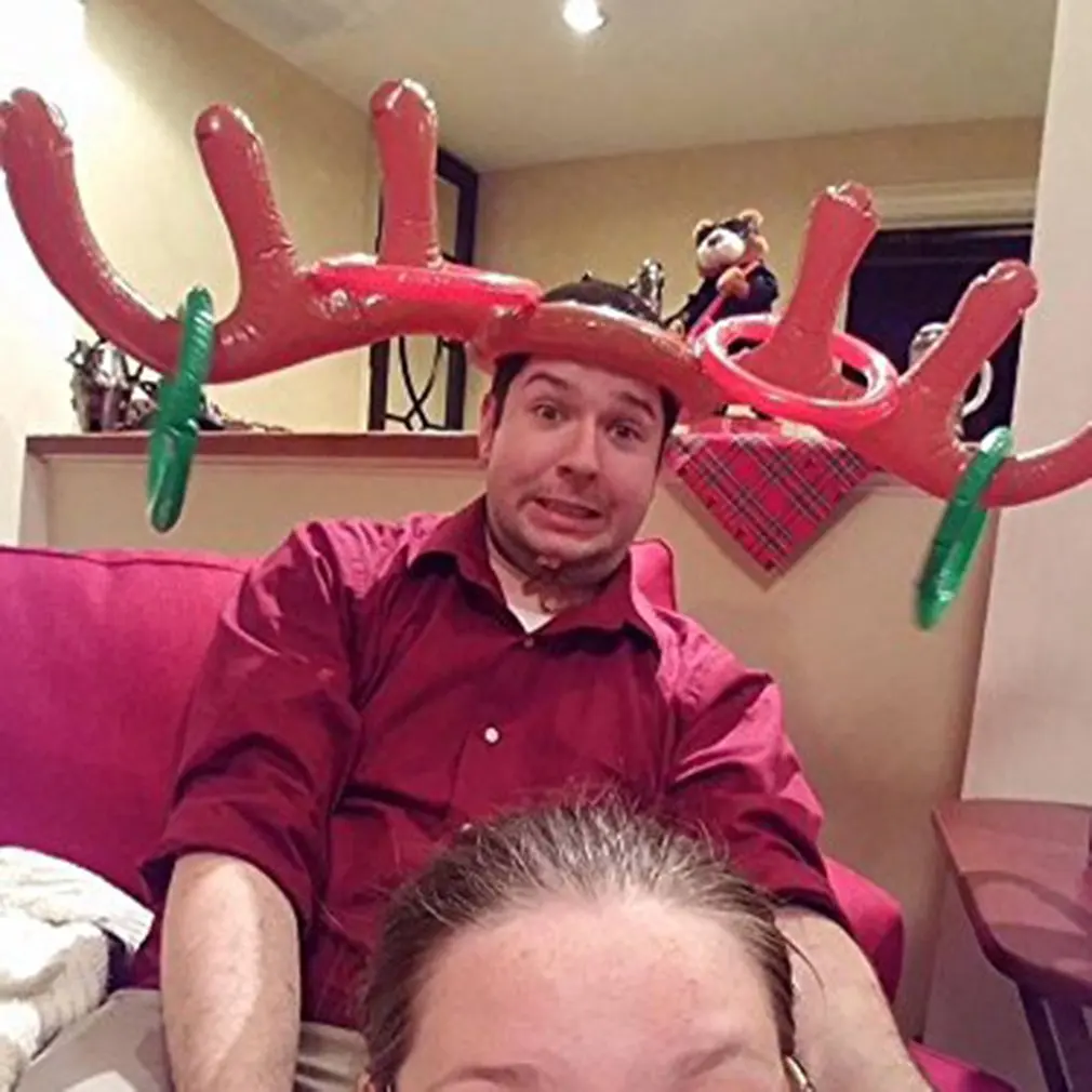 Inflatable Antler Headband Toy Animal Head Ring Throwing Circle Toy Tools For Outdoor Funny Playing Gifts Decor Accessories