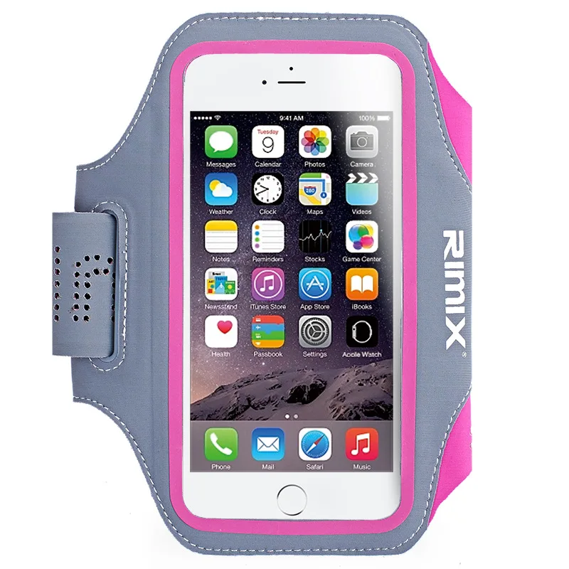 Сумка на руку для бега RIMIX, сумка на руку для бега, светоотражающая сумка на руку для фитнеса, набор на руку, оборудование для бега, маленькая сумка для мобильного телефона - Color: Pink Color