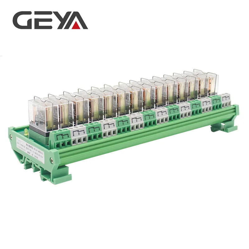 

GEYA NG2R 14 Channel Relay Module Din Rail Mounted 1 SPDT Replaceable Relay Board PLC Omron Relay
