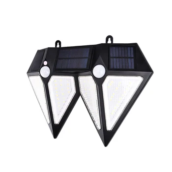 

LED Diamond Wall Light Dual Head Security Energy Saving PIR Motion Sensor Garden Waterproof Solar Powered Yard Patio Decoration