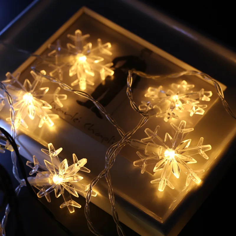 

Snowflake Lighting Chain LED Christmas Colorful Lights I Room Holiday Creative Decoration Stars Light Battery Solar Snowflake La