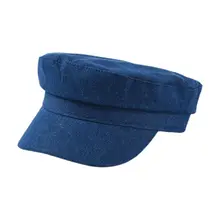Британский стиль, для женщин и мужчин, Ретро стиль, вареный деним, плоский верх, берет, кепка, солнцезащитный козырек, для студентов, художника, Bakerboy, Newsboy, темно-синяя шляпа