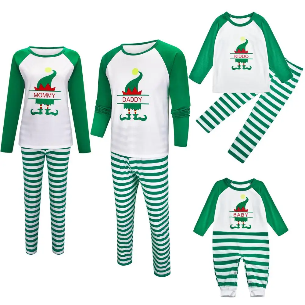 Family Christmas Pajamas Set Family Matching Clothes Xmas Family Outfit Adult Kids Pajamas Baby Romper New 2020Family Sleepwear