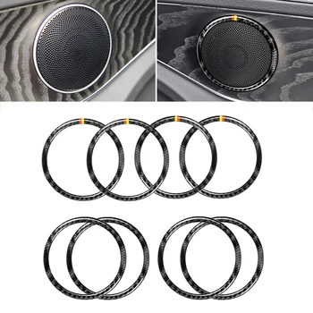 

For Mercedes Benz C Class W205 C180 C200 C300 GLC Carbon Fiber Door Speaker Ring Sticker Loudspeaker Trim Decor Car Styling