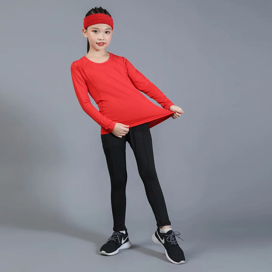 Kids Boxing Compression Set Jersey+ Pants Kids Running Basketball T-shirts Tight Teenage Pants Sportswear MMA Rashguard