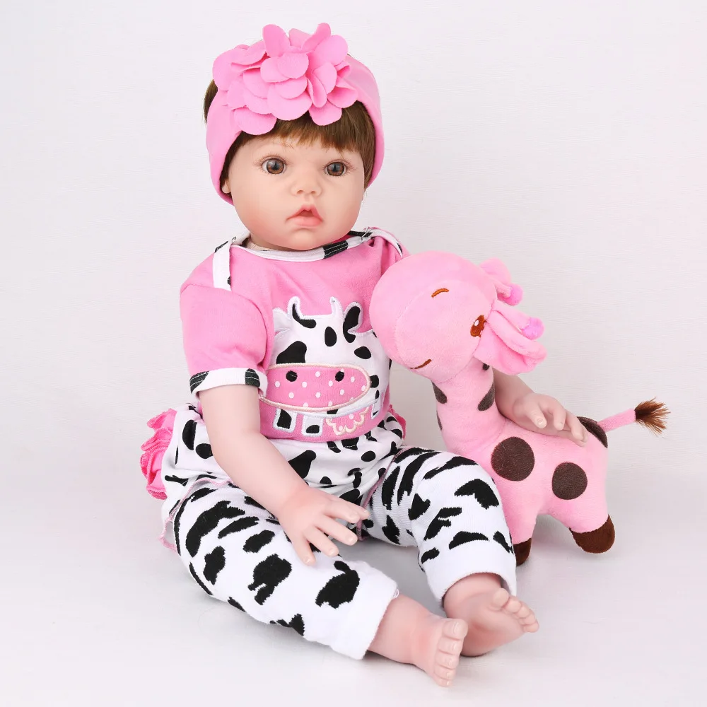 NPKDOLL, 22 дюйма, мягкая силиконовая кукла-Реборн, настоящая живая кукла для новорожденных, bebe reborn bonecas, кукла для девочек, подарок