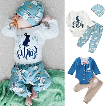 

AU 1st Easter Newborn Infant Boy Girl Romper Baby Bodysuit Pants Outfits Clothes