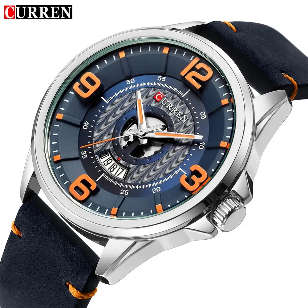 Relogio Masculino Curren Военные Спортивные Мужские Аналоговые кварцевые часы