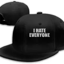 I Hate Everyone Мужская бейсболка с плоским Биллом Регулируемая черная