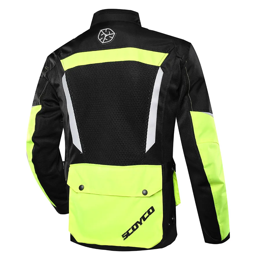 SCOYCO мотоциклетная куртка летняя дышащая мужская мотоциклетная куртка Светоотражающая гоночная куртка мотоциклетная куртка с протекторами