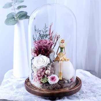 

13*21cm Three-Leg Antique Base Glass Dome Home Decoration Diameter=13cm Height=21cm Glass Cover Wedding DIY Friend Favor Gift