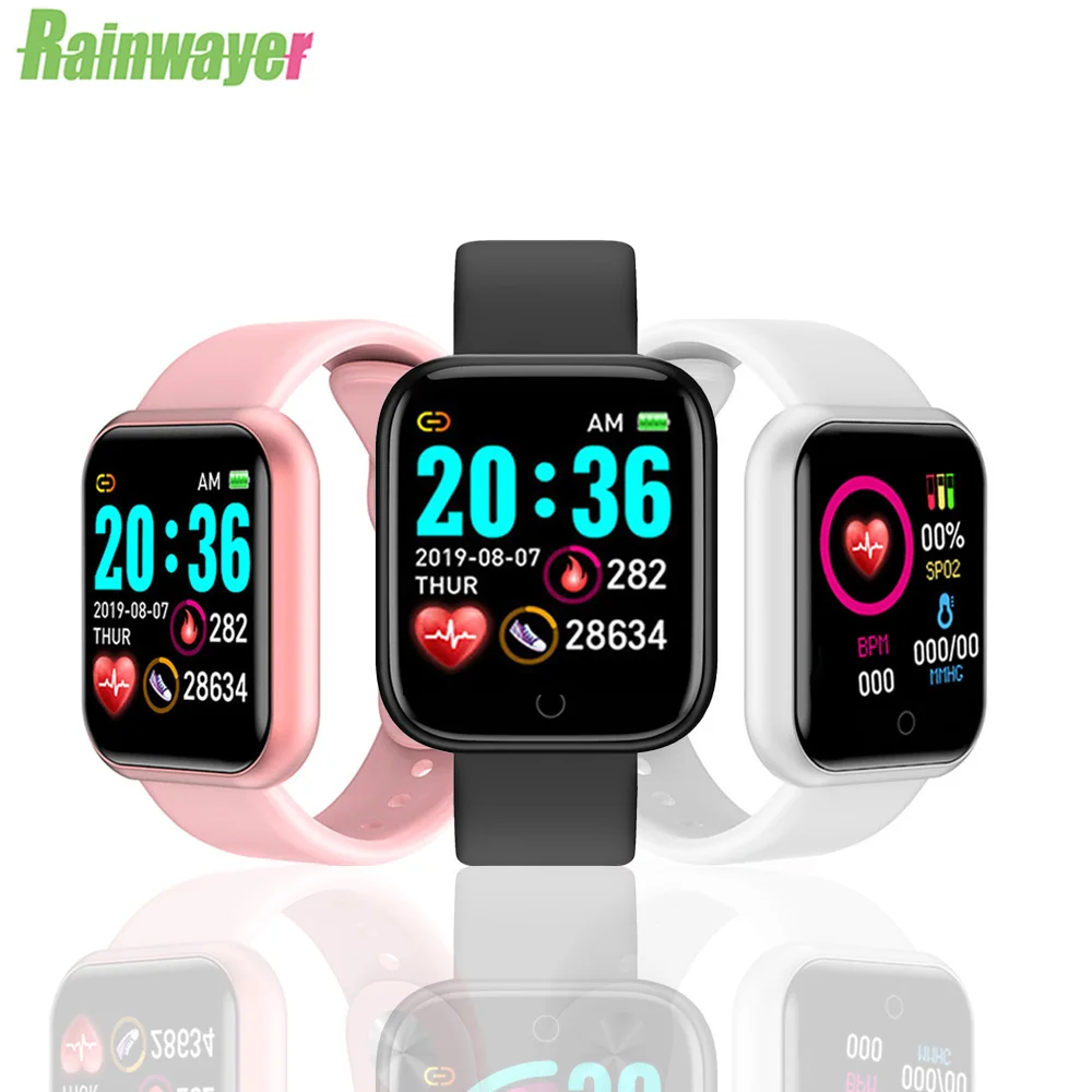 D20 Men Women Couple Watch Y68 Smart Watch Blood Pressure Heart Rate Monitor Sleep Tracker Watch For Android IOS Smart Wristband