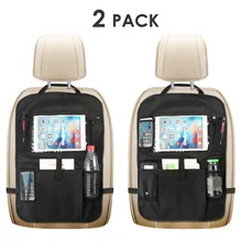 Авто защита на заднюю часть сиденья, органайзер на заднее сиденье автомобиля, 2 упаковки, коврик для ребенка, детская игрушка с 1 салфеткой, держатель, 3 сумки для хранения